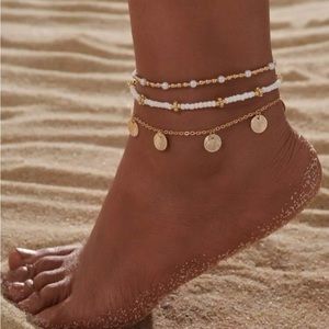 New  three piece ankle charm anklet
